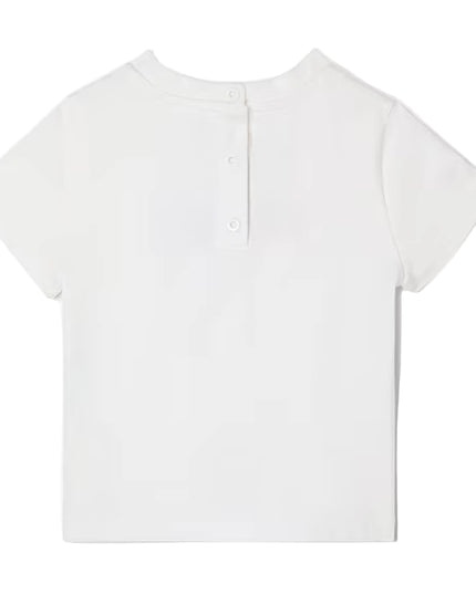 kids atelier fendi White Jersey baby T-shirt with multicolor embroidery