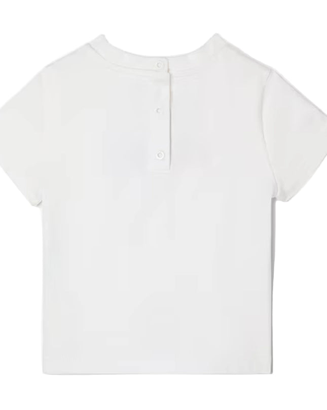 kids atelier fendi White Jersey baby T-shirt with multicolor embroidery