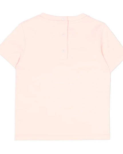 kids atelier fendi Pink Jersey baby T-shirt with multicolor embroidery