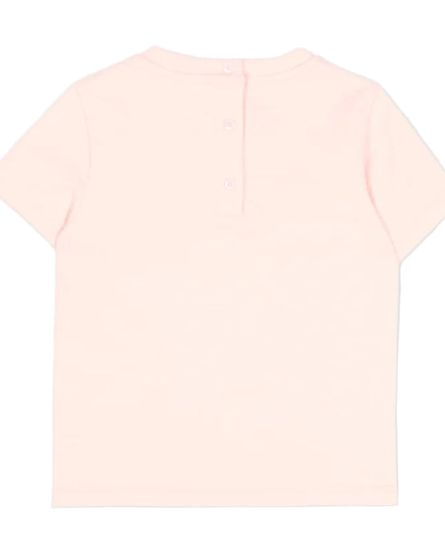 kids atelier fendi Pink Jersey baby T-shirt with multicolor embroidery