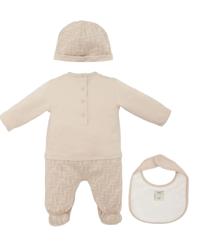 kids atelier fendi Beige Baby Logo Set