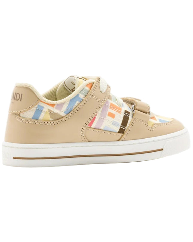 kids atelier fendi Beige Baby Logo Sneakers