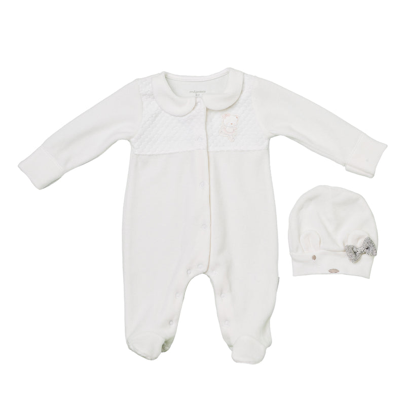 Andywawa-AC24123-ECRU-Set ROMPER HAT