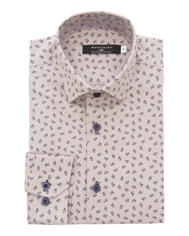 MOUSTACHE-22M07-BEIGE-MINI DANDELION PRINT SHIRT