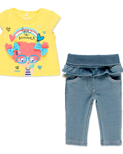 Boboli-sun-Knit t-Shirt "summer" for baby girl-132017-1145
