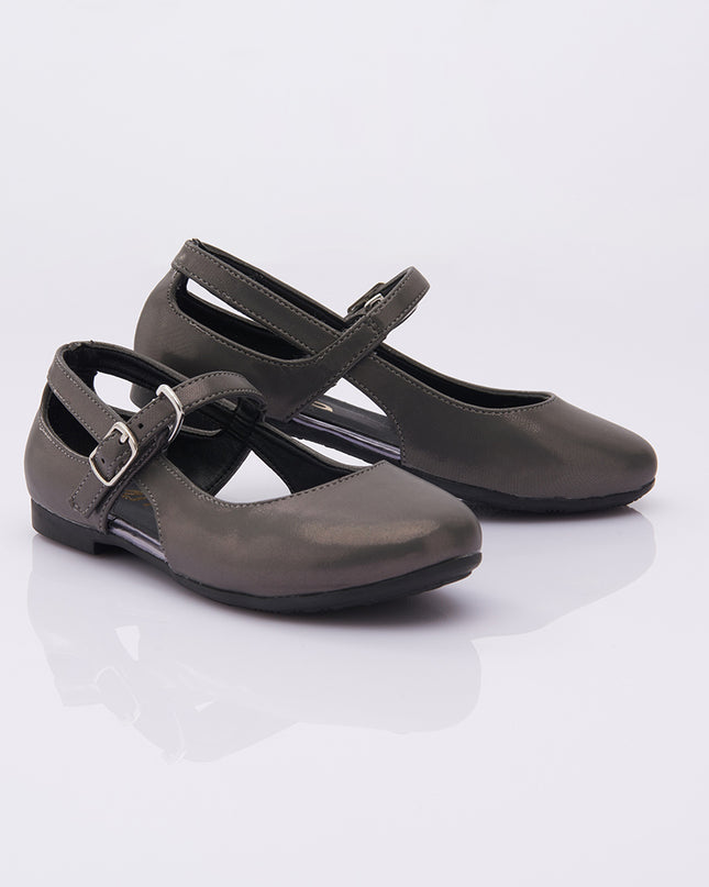 PERLA-V07P-DARK GREY-CUT OUT FLATS
