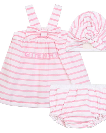 Pink Striped Dress & Headband