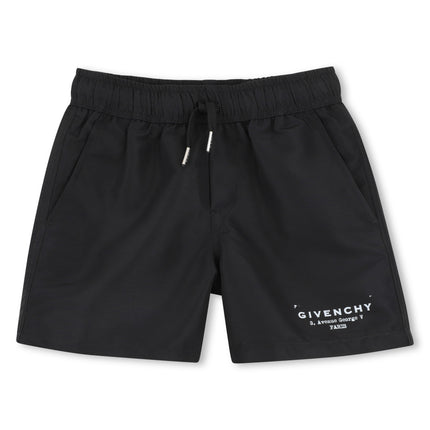 kids atelier givenchy Black Logo Swim Shorts