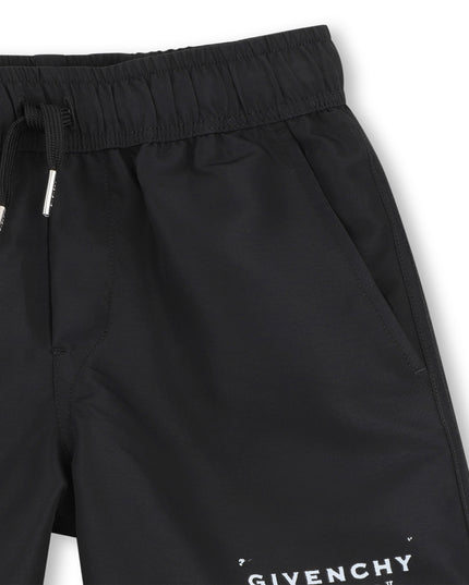 kids atelier givenchy Black Logo Swim Shorts