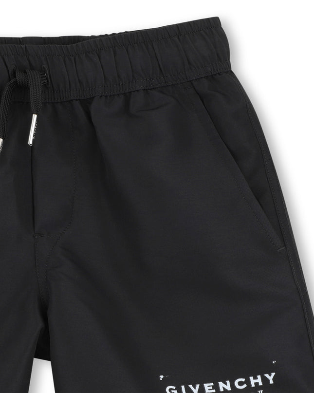 kids atelier givenchy Black Logo Swim Shorts