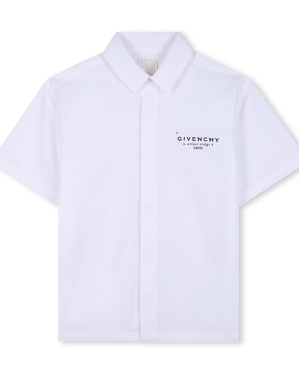 kids atelier givenchy White Short Sleeve Logo Shirt