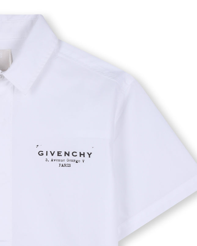 kids atelier givenchy White Short Sleeve Logo Shirt