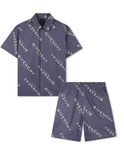 kids atelier givenchy Dark Grey Short Logo Set