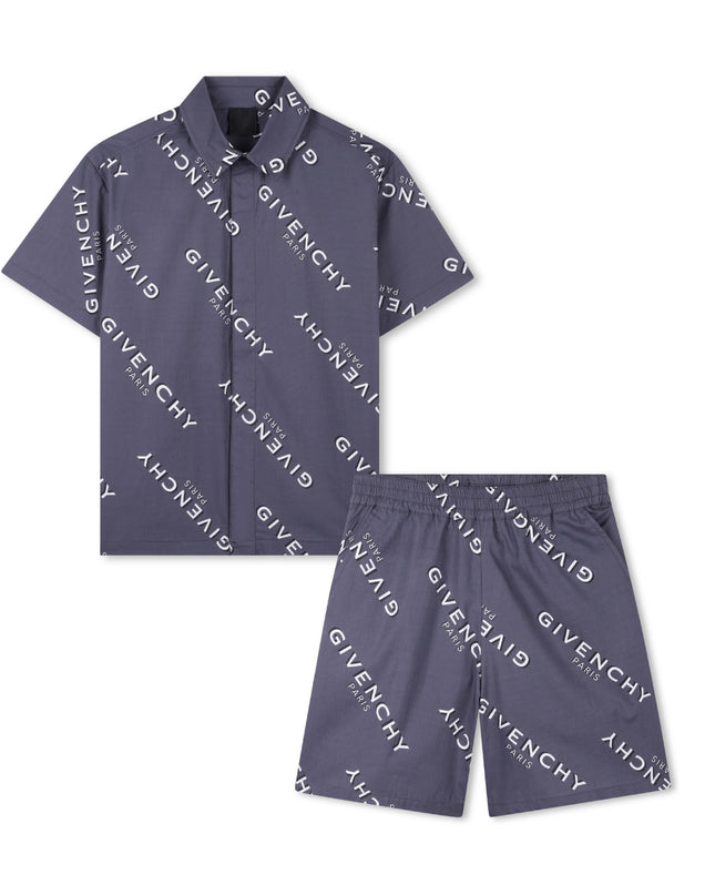 kids atelier givenchy Dark Grey Short Logo Set