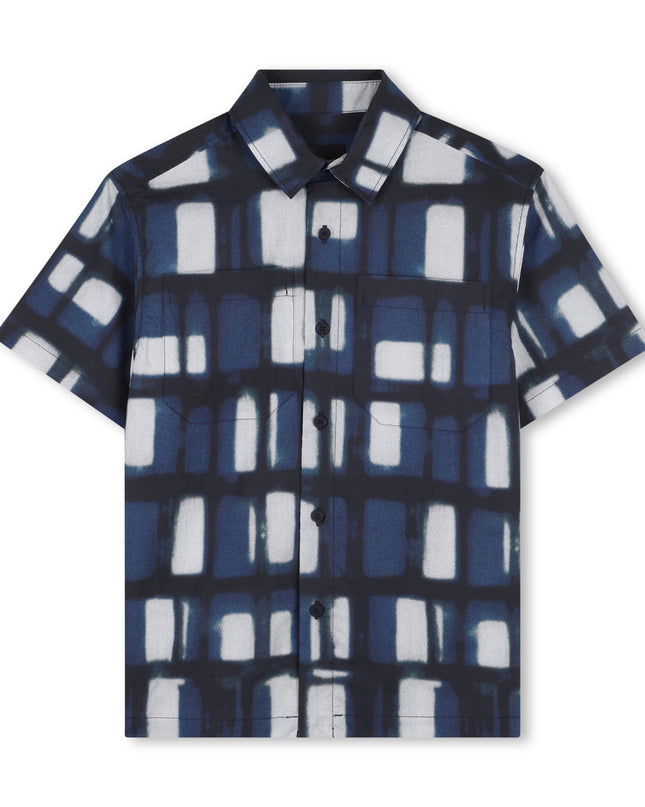 kids atelier givenchy Navy Blue Geometric Shirt