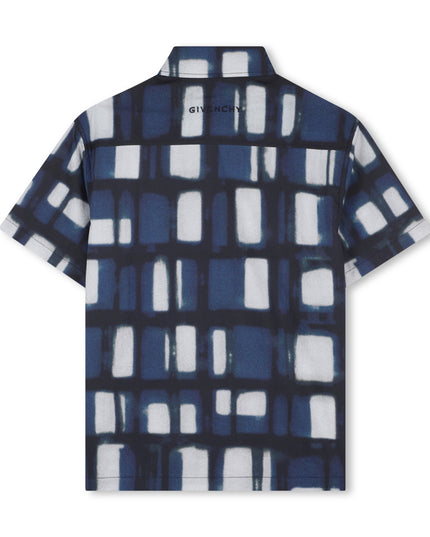 kids atelier givenchy Navy Blue Geometric Shirt