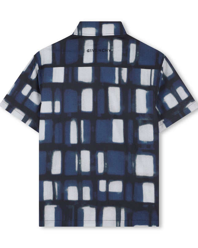 kids atelier givenchy Navy Blue Geometric Shirt