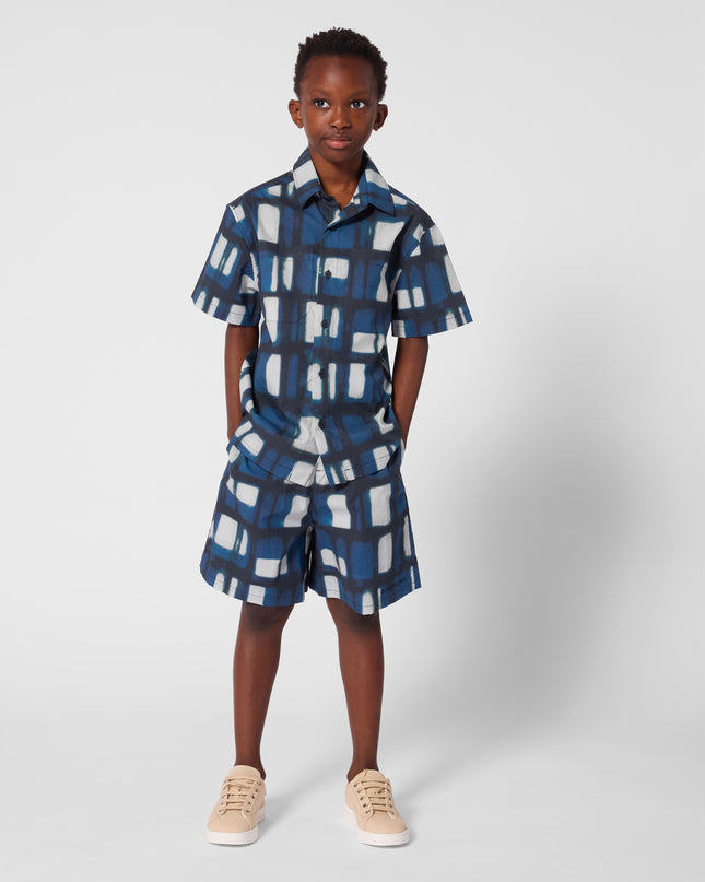 kids atelier givenchy Navy Blue Geometric Shirt
