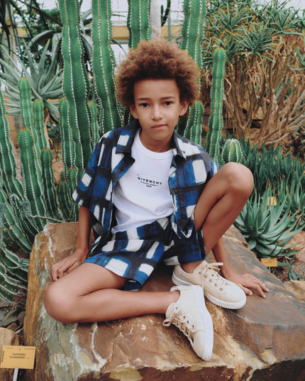 kids atelier givenchy Navy Blue Geometric Shirt