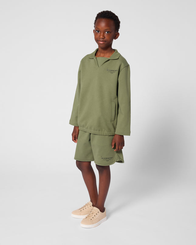 kids atelier givenchy Olive Green Givenchy Logo Shorts