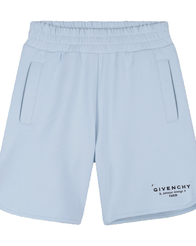 kids atelier givenchy Pale Blue Givenchy Logo Shorts