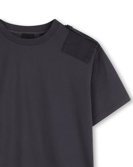 kids atelier givenchy Dark Grey T-Shirt with Shoulder Patch Detail