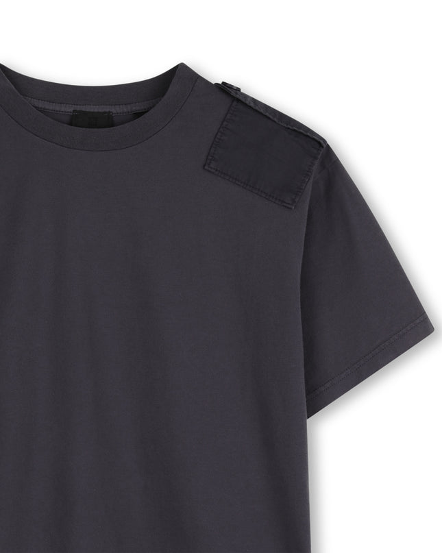 kids atelier givenchy Dark Grey T-Shirt with Shoulder Patch Detail