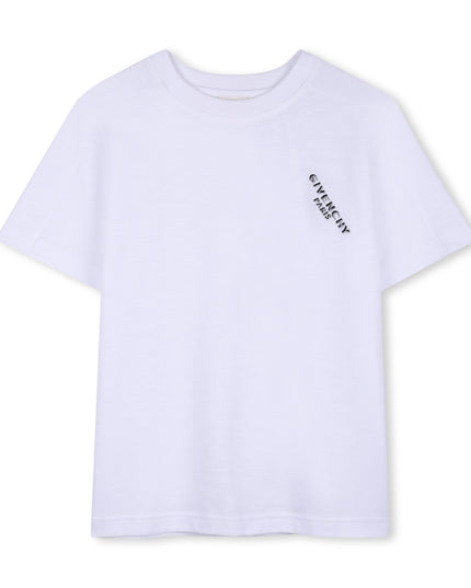 kids atelier givenchy  White Short Sleeve Logo T-Shirt