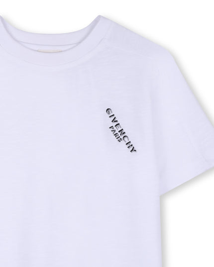 kids atelier givenchy  White Short Sleeve Logo T-Shirt