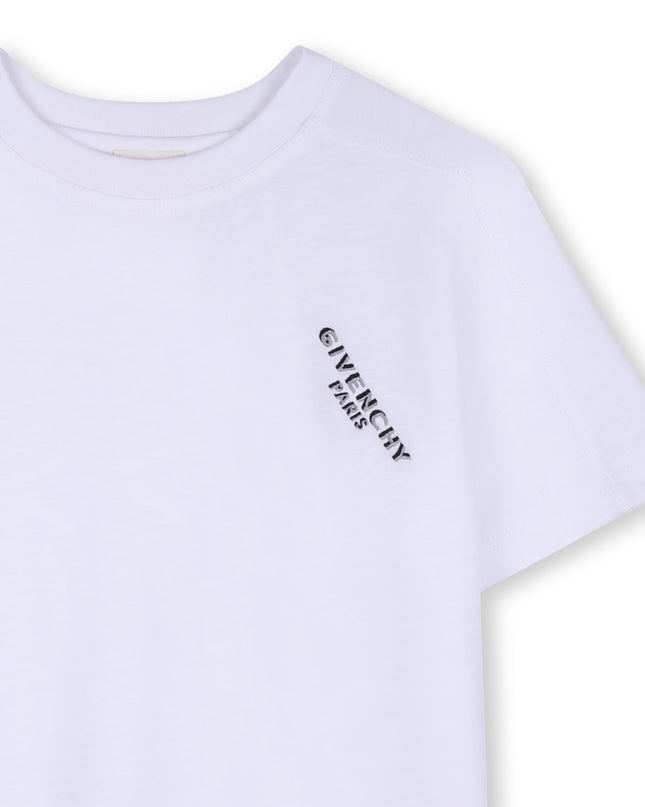 kids atelier givenchy  White Short Sleeve Logo T-Shirt