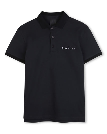 kids atelier givenchy Black short sleeve Polo 
