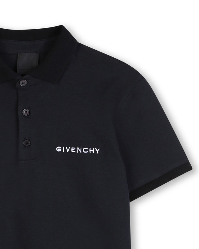 kids atelier givenchy Black short sleeve Polo 