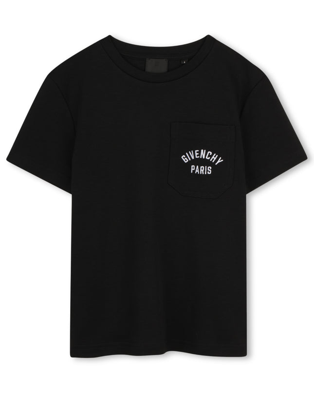 kids atelier givenchy Black Short Sleeve Pocket T-Shirt