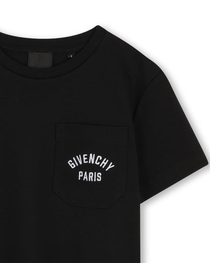 kids atelier givenchy Black Short Sleeve Pocket T-Shirt