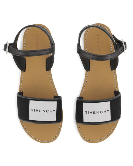 Kids atelier Givenchy Black Logo Strap Sandals