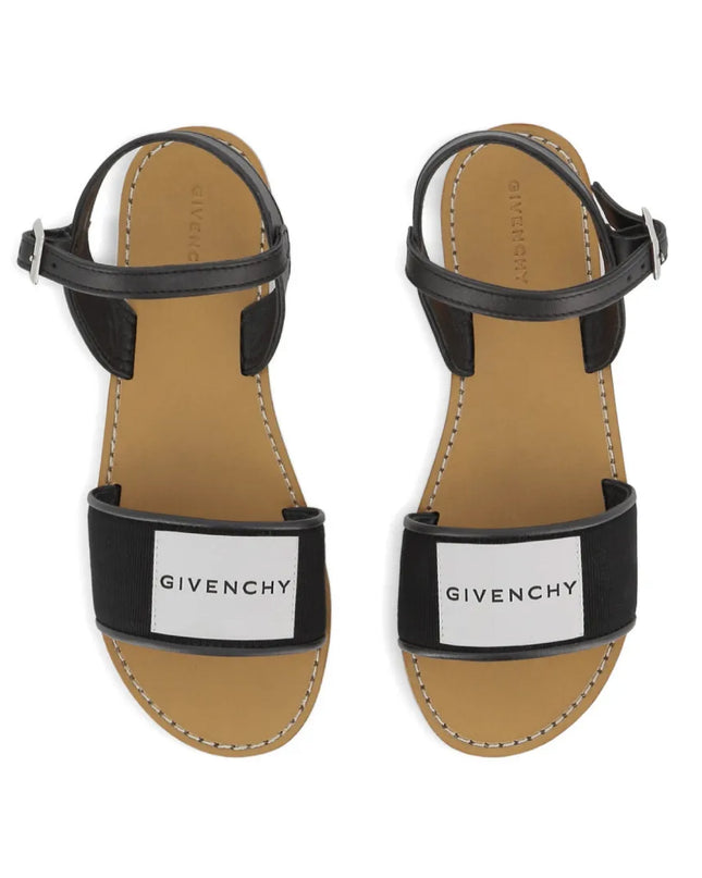 Kids atelier Givenchy Black Logo Strap Sandals