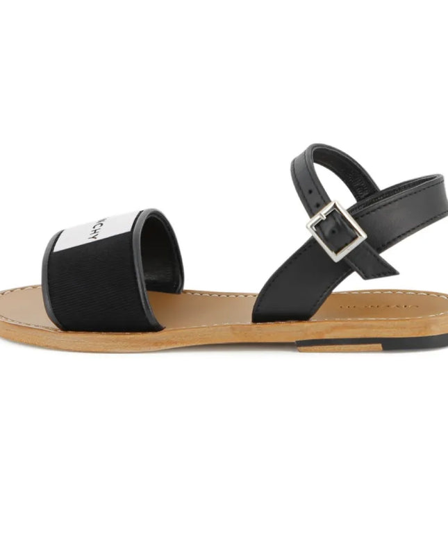 Kids atelier Givenchy Black Logo Strap Sandals