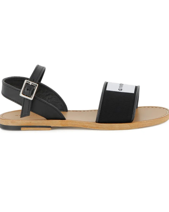 Kids atelier Givenchy Black Logo Strap Sandals