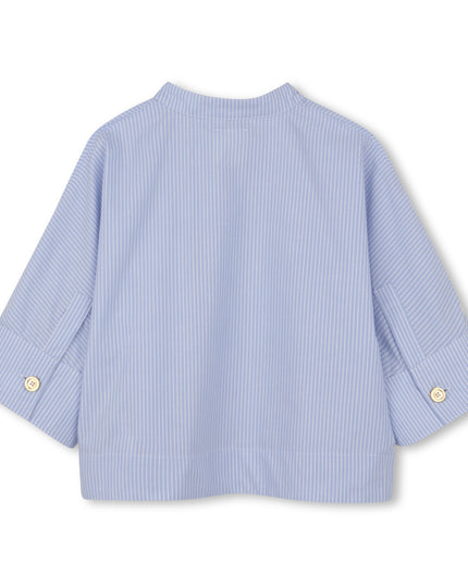 kids atelier givenchy Light Blue Striped Shorts Set