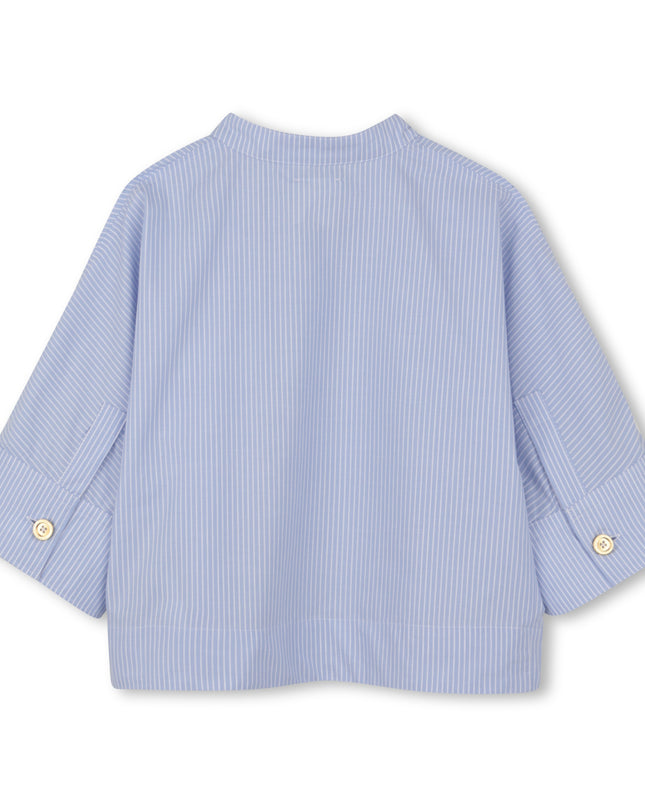 kids atelier givenchy Light Blue Striped Shorts Set
