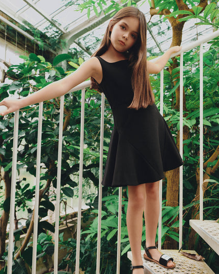 kids atelier givenchy Black Sleeveless Flared Dress