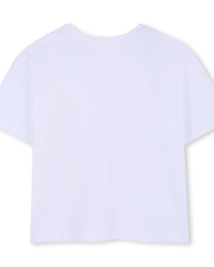 kids atelier givenchy White Short Sleeve Floral T-Shirt