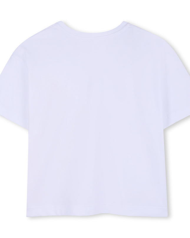 kids atelier givenchy White Short Sleeve Floral T-Shirt