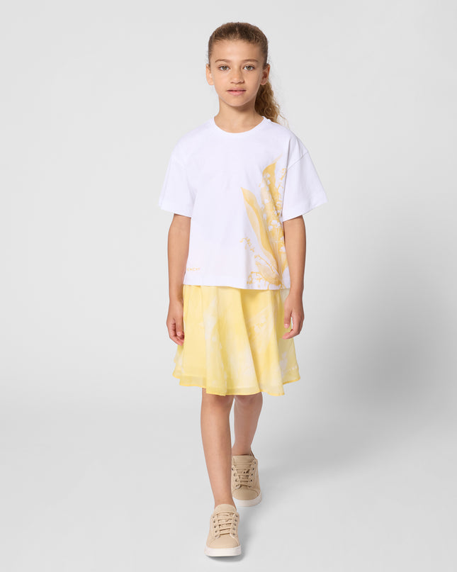 kids atelier givenchy White Short Sleeve Floral T-Shirt
