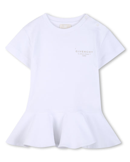kids atelier givenchy White Short Sleeve Flared Dress