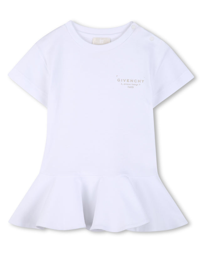 kids atelier givenchy White Short Sleeve Flared Dress
