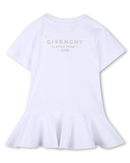 kids atelier givenchy White Short Sleeve Flared Dress