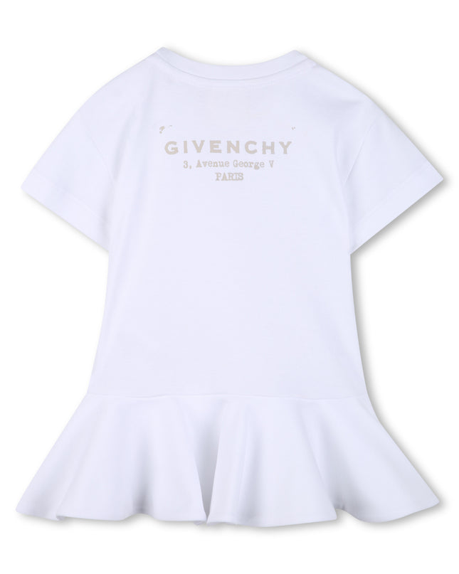 kids atelier givenchy White Short Sleeve Flared Dress