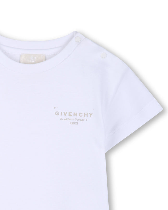 kids atelier givenchy White Short Sleeve Flared Dress
