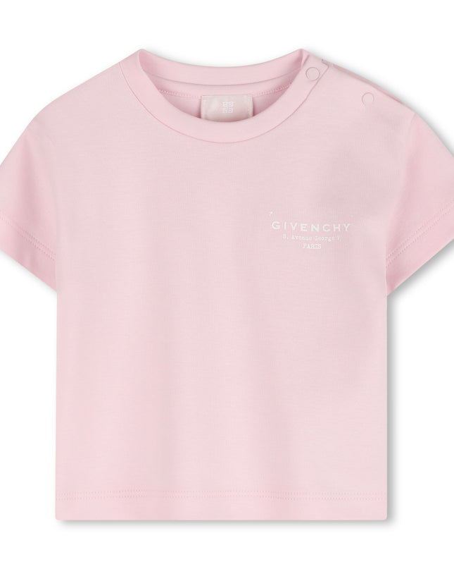 kids atelier givenchy Pink Short Sleeve Logo T-Shirt